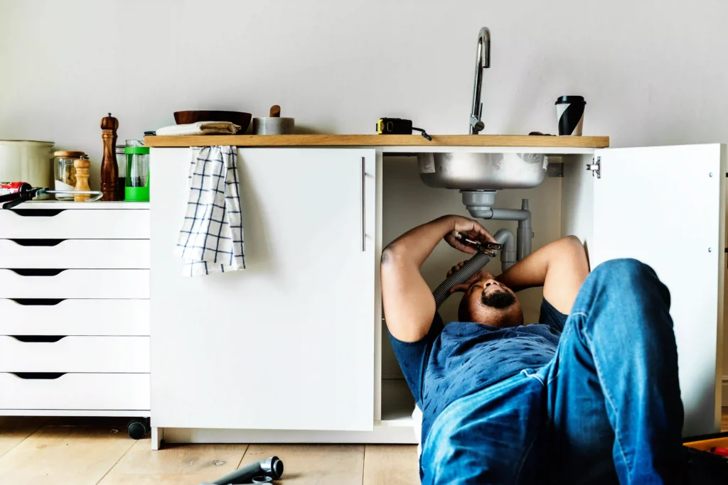how to drain kitchen sink​